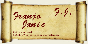 Franjo Janić vizit kartica